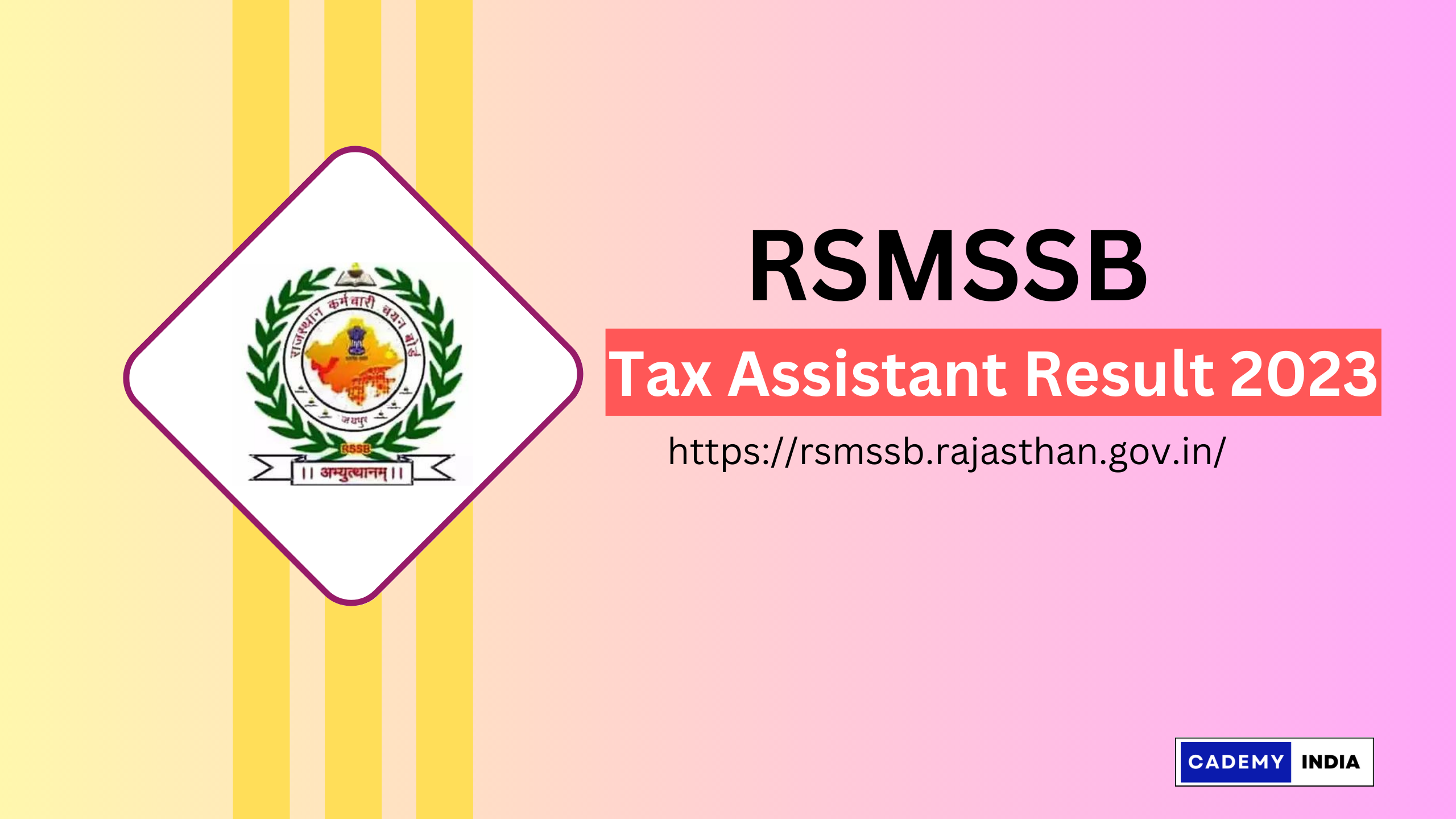 Rajasthan Tax Assistant Result 2023 (RSMSSB) Cut Off Marks Kar Sahayak Merit List